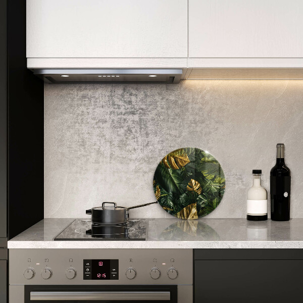 Tábua de corte Folhas de Monstera Dourada