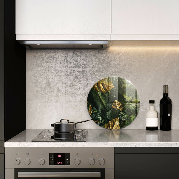 Tábua de corte Folhas de Monstera Dourada