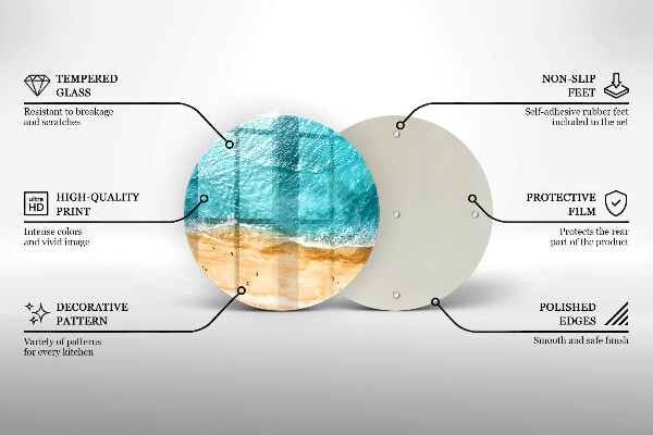 Tábua de cortar de vidro A praia e o mar