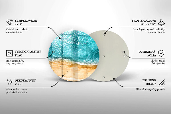 Tábua de cortar de vidro A praia e o mar