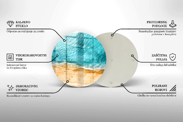 Tábua de cortar de vidro A praia e o mar