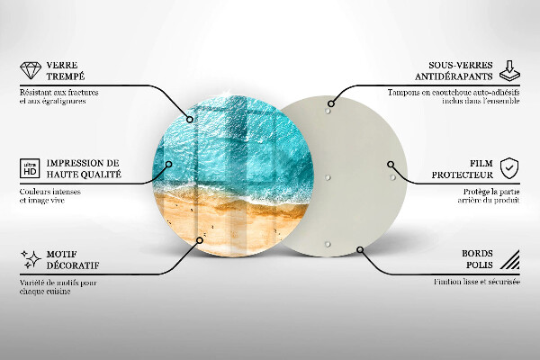 Tábua de cortar de vidro A praia e o mar