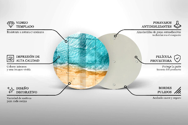 Tábua de cortar de vidro A praia e o mar