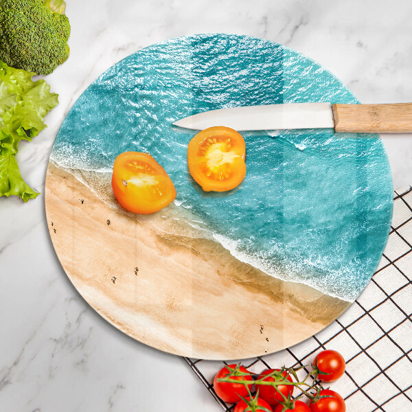 Tábua de cortar de vidro A praia e o mar