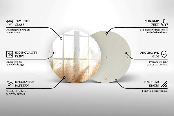 Tábua de cortar de vidro Capim-dos-pampas