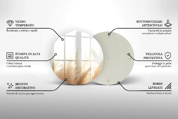 Tábua de cortar de vidro Capim-dos-pampas
