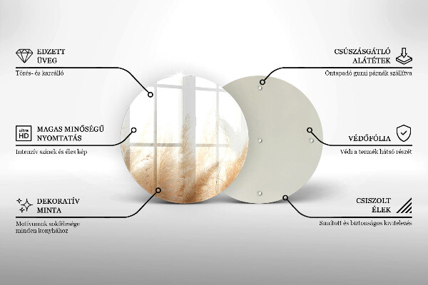 Tábua de cortar de vidro Capim-dos-pampas