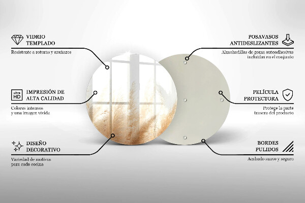 Tábua de cortar de vidro Capim-dos-pampas