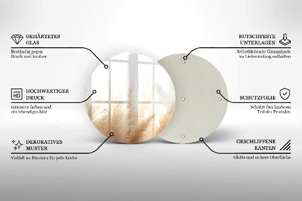 Tábua de cortar de vidro Capim-dos-pampas