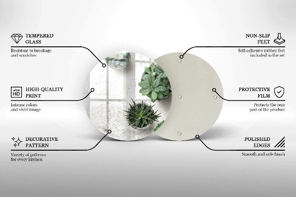 Tábua de cortar alimentos Suculentas em concreto