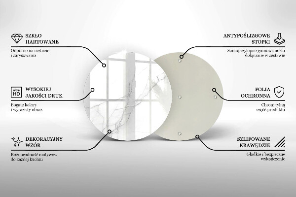 Tábua para corte Mármore branco delicado