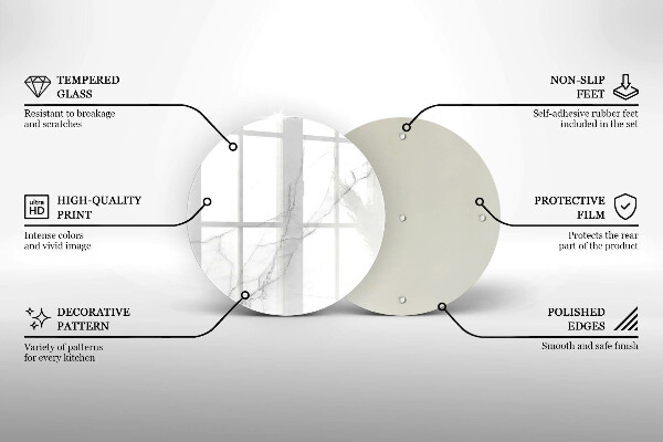 Tábua para corte Mármore branco delicado