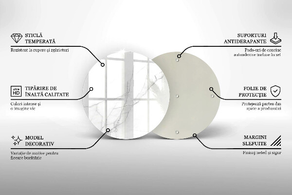 Tábua para corte Mármore branco delicado