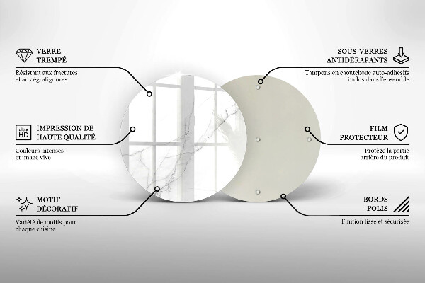 Tábua para corte Mármore branco delicado