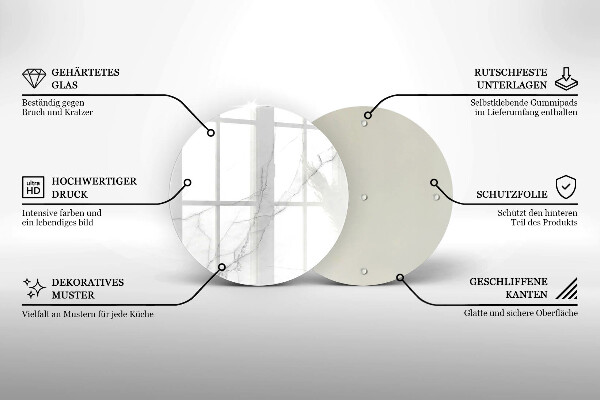 Tábua para corte Mármore branco delicado