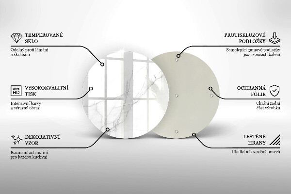 Tábua para corte Mármore branco delicado