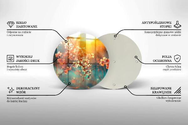 Tábua de cortar alimentos Flores de macieira ao sol