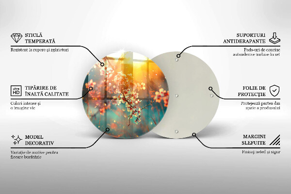 Tábua de cortar alimentos Flores de macieira ao sol