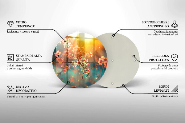 Tábua de cortar alimentos Flores de macieira ao sol