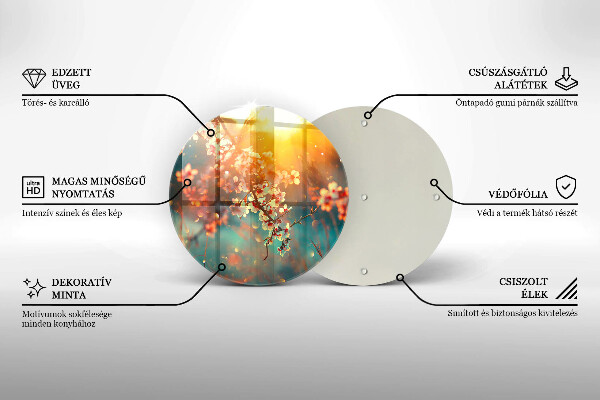 Tábua de cortar alimentos Flores de macieira ao sol