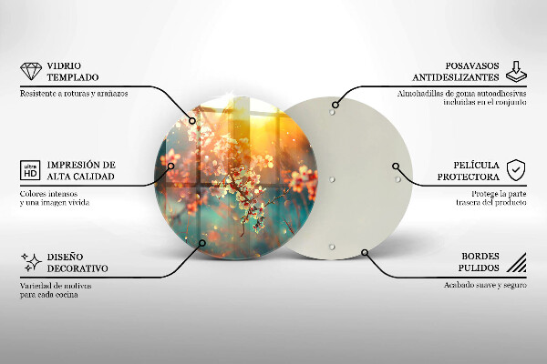 Tábua de cortar alimentos Flores de macieira ao sol