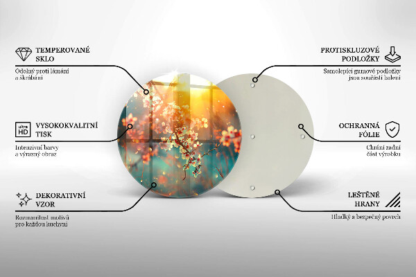 Tábua de cortar alimentos Flores de macieira ao sol