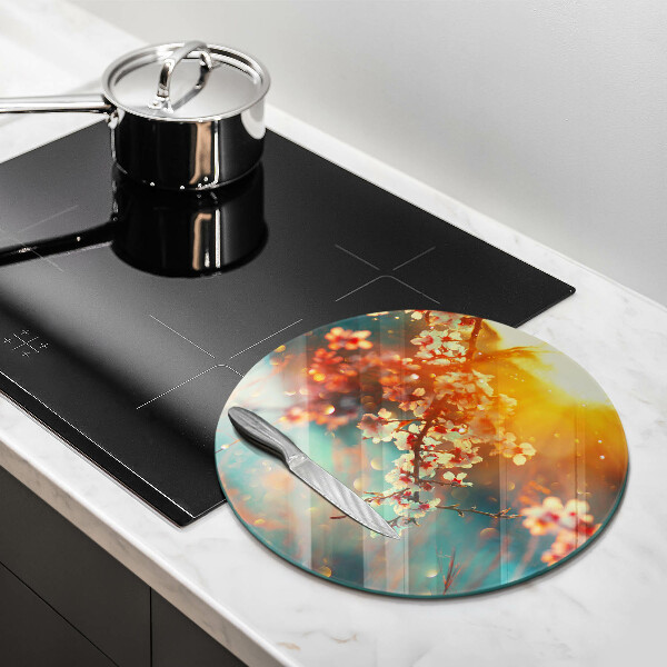 Tábua de cortar alimentos Flores de macieira ao sol