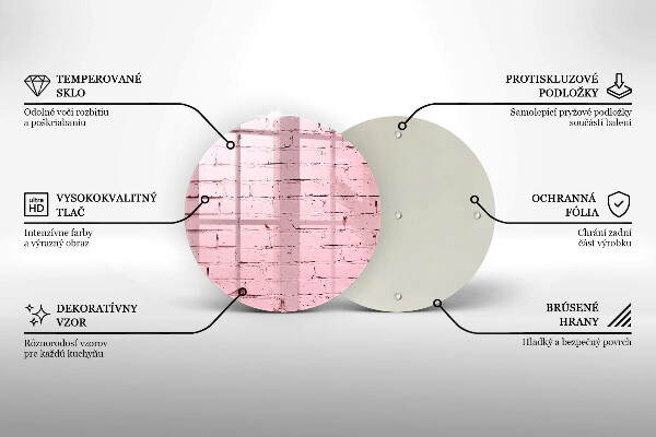 Tábua de vidro Parede de tijolos em tons pastel