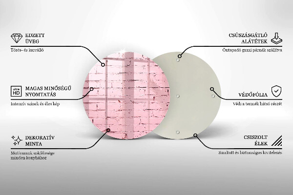 Tábua de vidro Parede de tijolos em tons pastel