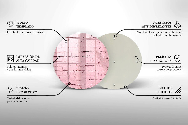 Tábua de vidro Parede de tijolos em tons pastel