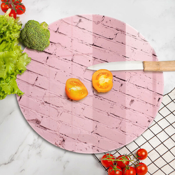 Tábua de vidro Parede de tijolos em tons pastel