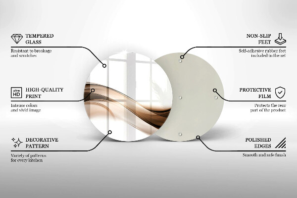 Tábua de cortar alimentos Linhas marrons abstratas