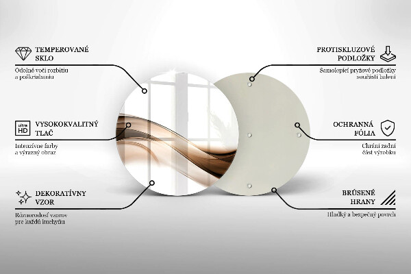 Tábua de cortar alimentos Linhas marrons abstratas