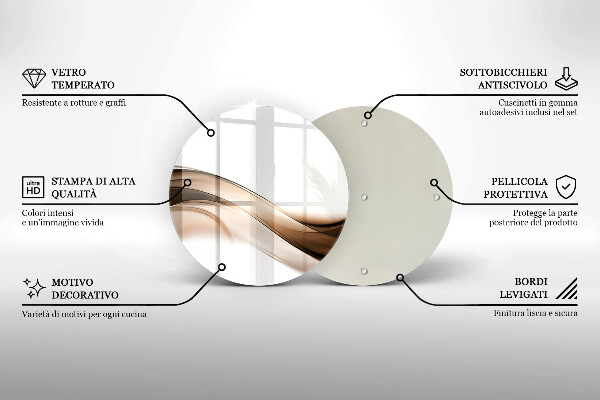 Tábua de cortar alimentos Linhas marrons abstratas