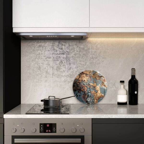 Tábua de cortar de vidro Pedra decorativa com ouro