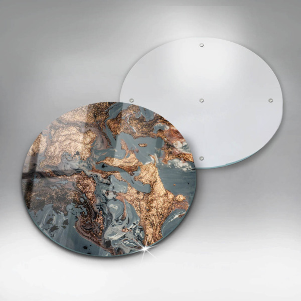 Tábua de cortar de vidro Pedra decorativa com ouro