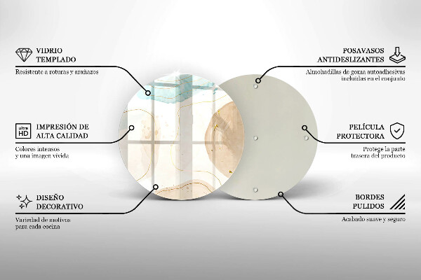Tábua de cortar alimentos Bokeh boho e dourado