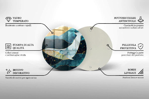 Tábua corte Baleia abstrata