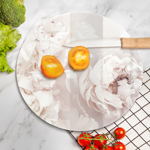 Tábua de vidro Peônias pastéis