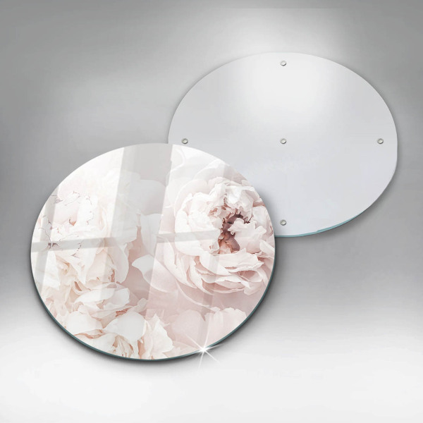 Tábua de vidro Peônias pastéis