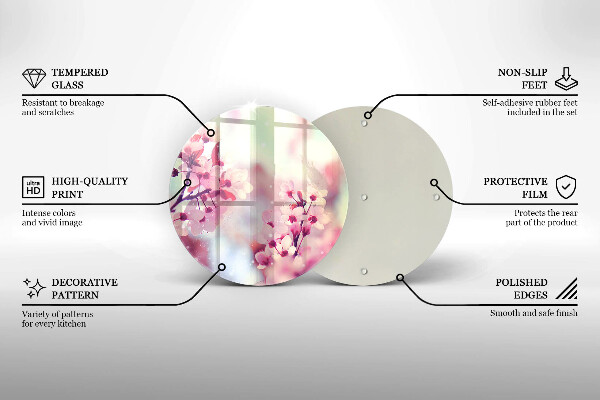 Tábua de corte Flores rosas da primavera