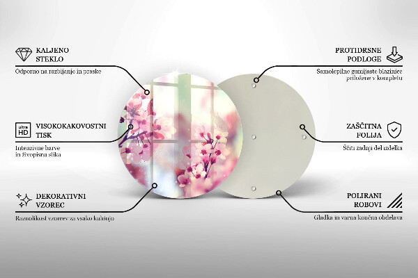 Tábua de corte Flores rosas da primavera