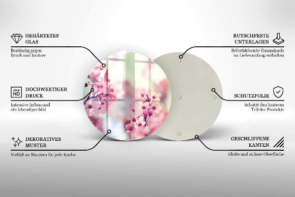 Tábua de corte Flores rosas da primavera