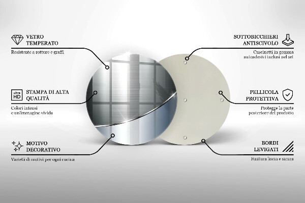 Tábua para cozinha Padrão de abstração de metal