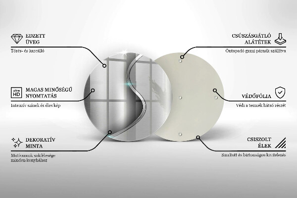 Tábua corte Metal prateado abstrato