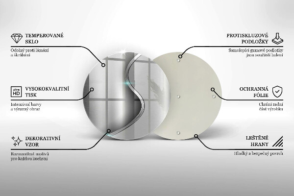 Tábua corte Metal prateado abstrato