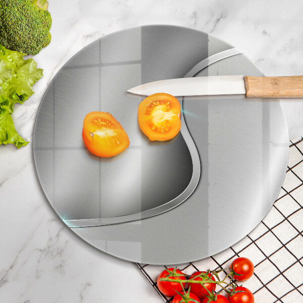 Tábua corte Metal prateado abstrato