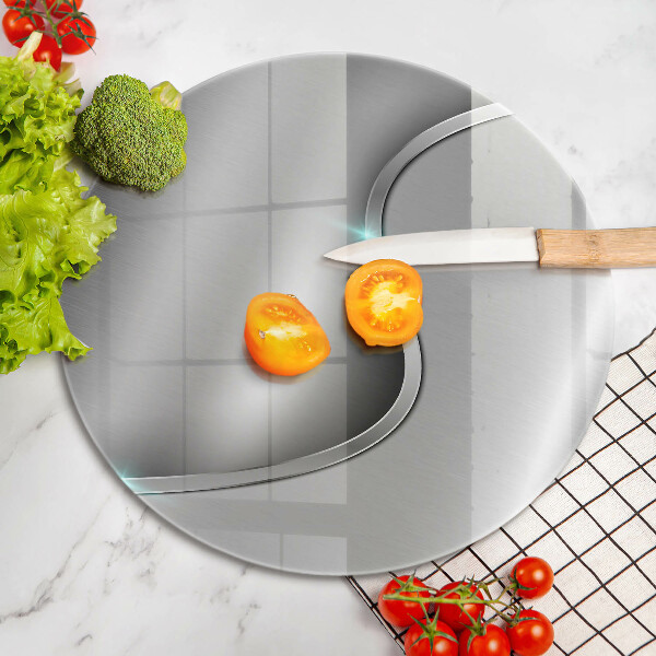 Tábua corte Metal prateado abstrato