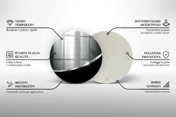 Tábua de vidro Abstração com metal