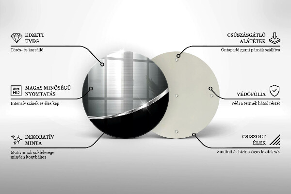 Tábua de vidro Abstração com metal